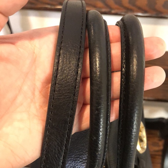 MICHAEL KORS Tumbled Black Leather Crossbody Satchel - Picture 12 of 17